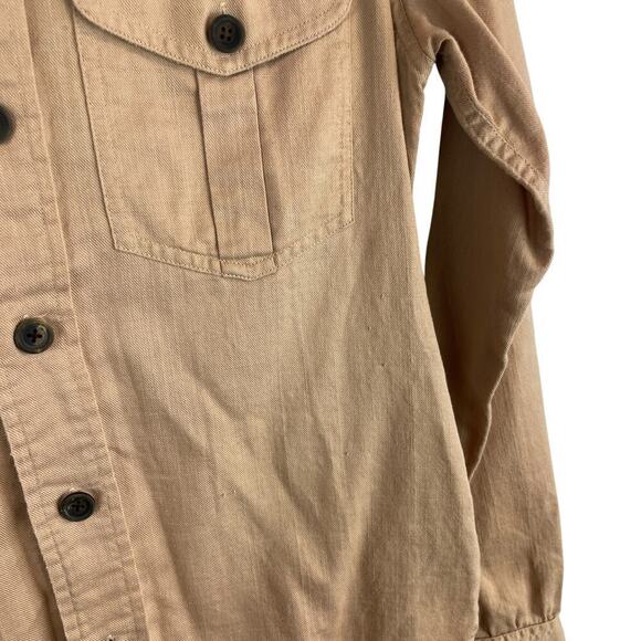 Double RL RRL Ralph Lauren Cotton Button Up Long Sleeve Utility Shirt Brown Sz 4 - Picture 7 of 11